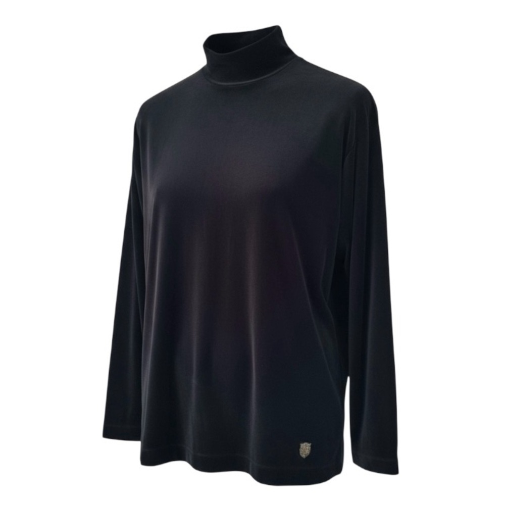 Escada Sport Black Velour Mock Neck Long Sleeve Oversized Pullover Size Small - Picture 2 of 9